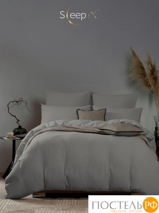 Простыня на резинке SleepiX Юко 40%бамбук сер. - Sleep ix фото 5