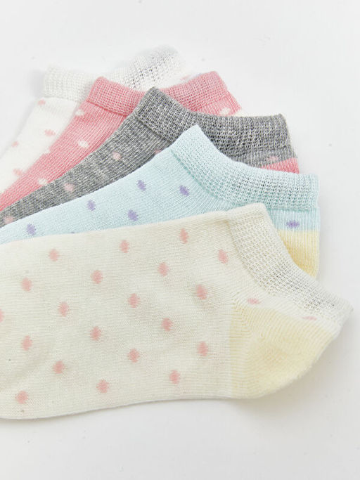 Puantiyeli K?z ?ocuk Patik ?orap 5li