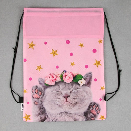 Сумка для обуви Очаровательный котёнок, нетканное полотно, размер 41х31 см - Artfox study фото 2