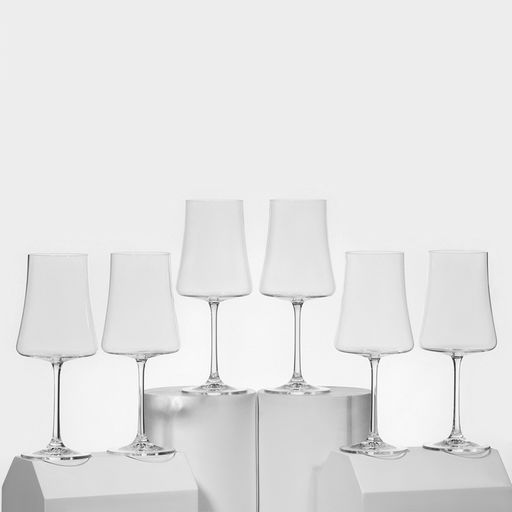 Бокалы для вина Bohemia Crystal «Экстра», 560 мл, набор 6 шт., стекло, прозрачные