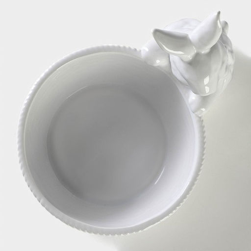 Конфетница Доляна Зайка, 650 мл, 21.5?15.5?16.5 см, доломит, белая