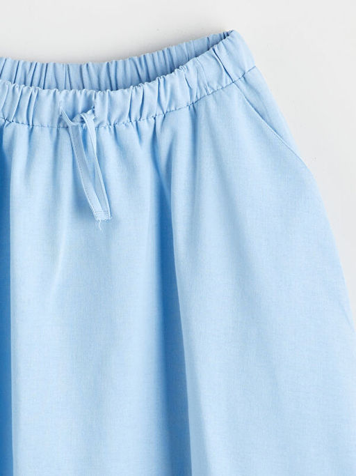 Beli Lastikli Keten Kar???ml? K?z ?ocuk Etek