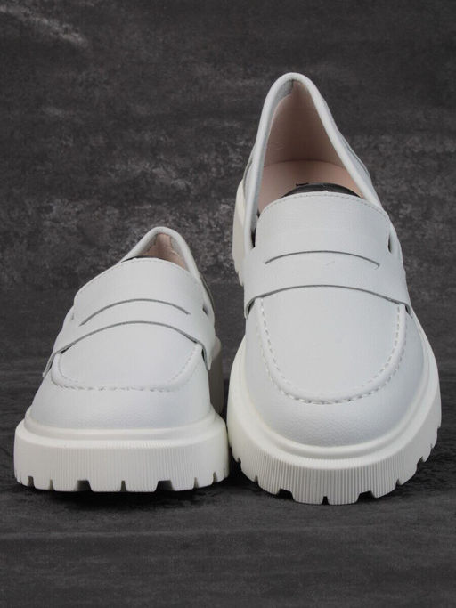 03-PDD178-1 GRAY WHITE Лоферы женские (натуральная кожа)