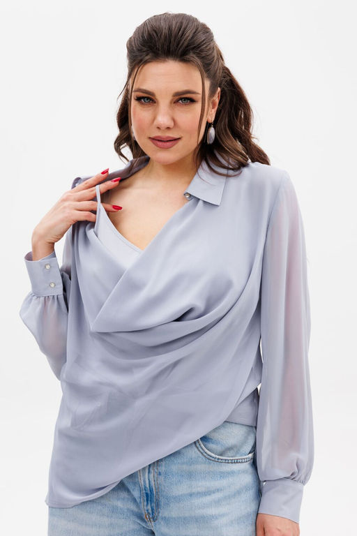 Блуза ANELLI 1380 утренний туман  фото 9