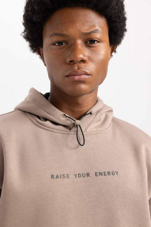 DeFactoFit Толстовка стандартного кроя с капюшоном и принтом фото 6