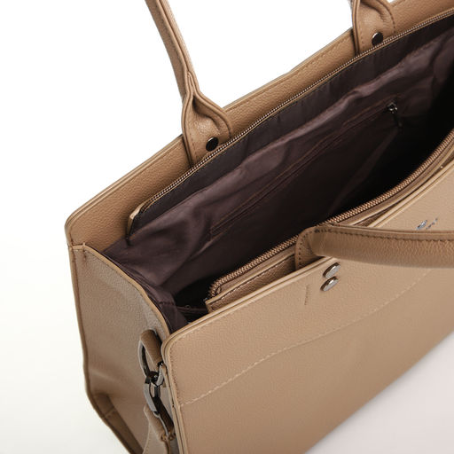 Сумка женская тоут, на молнии, цвет бежевый - Simaland фото 6