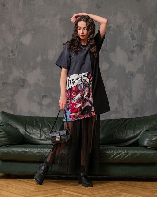 Платье из футера с принтом PPN001 - Sahar art lab фото 7