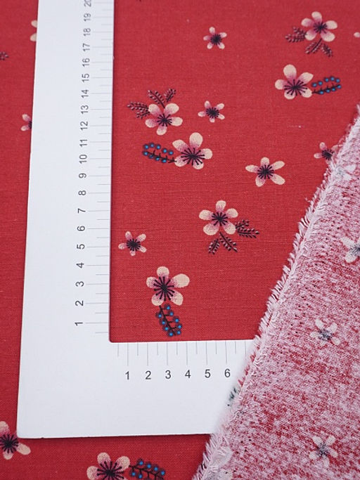 Хлопколен Марта цв.красный, СОРТ2, ш.1.5м, лен-20%, хлопок-80%, 145гр/м.кв - Купава фото 4