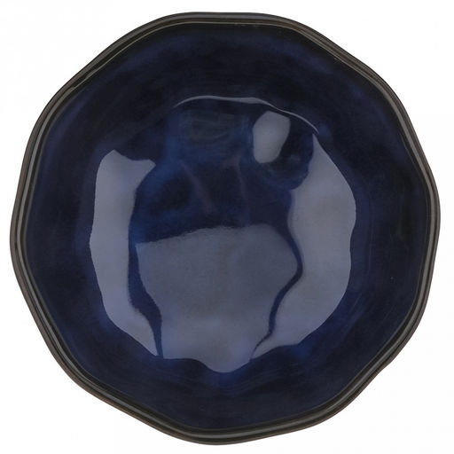 "Тихий океан" Салатник керамический 700мл, д15,2см, h8см, асимметричная форма, синий (Китай)