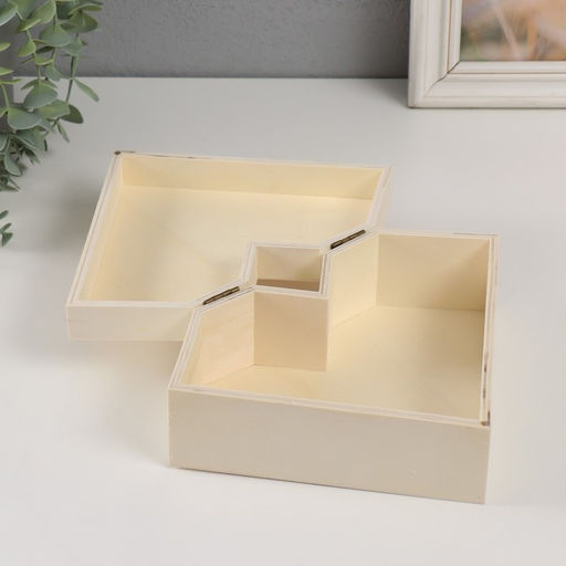 Шкатулка для росписи дерево Сердце с гранями, основа для творчества, крышка на магнитах, 24?18?8 см