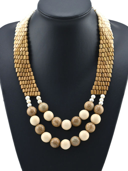 Украшения из дерева - Колье, 50см
