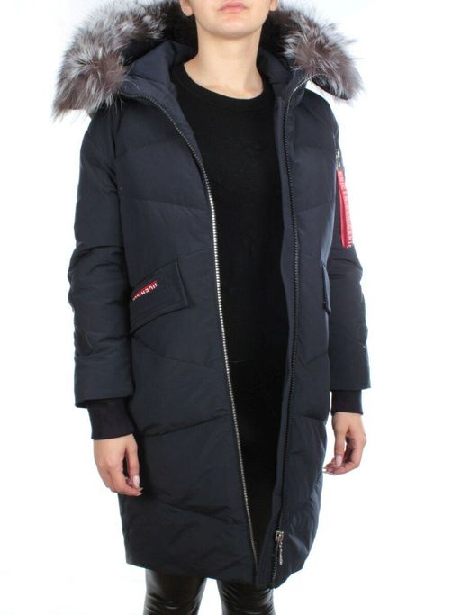 CU-19056 DK. BLUE Пальто женское зимнее CUTEELF (200 гр. холлофайбера) - Фабричный китай фото 8