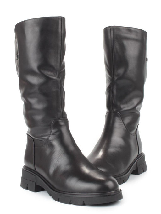 Z4215M BLACK Сапоги зимние женские (натуральная кожа, натуральный мех)