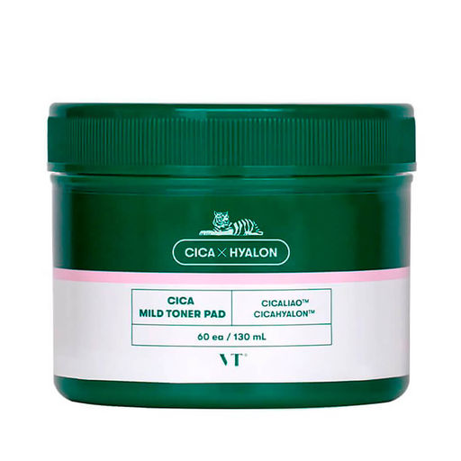 VT Cosmetics Cica Mild Toner Pad 60ea, 130ml - Успокаивающие тонер педы с центеллой 60шт