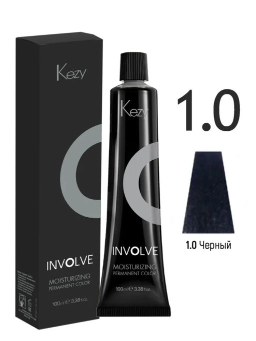 1.0 Черный Стойкая крем-краска 100 мл Kezy Involve color
