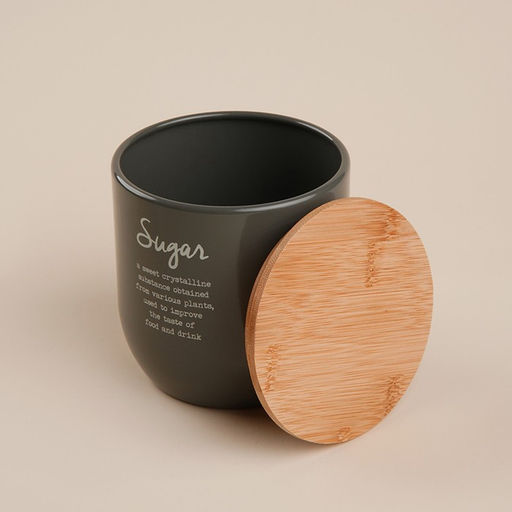 Банка для сахара SL Home, 1212 см, с бамбуковой крышкой, серая - Sima-land home фото 2