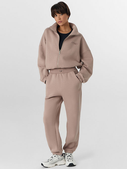 Брюки спортивные женские бежевые с начесом