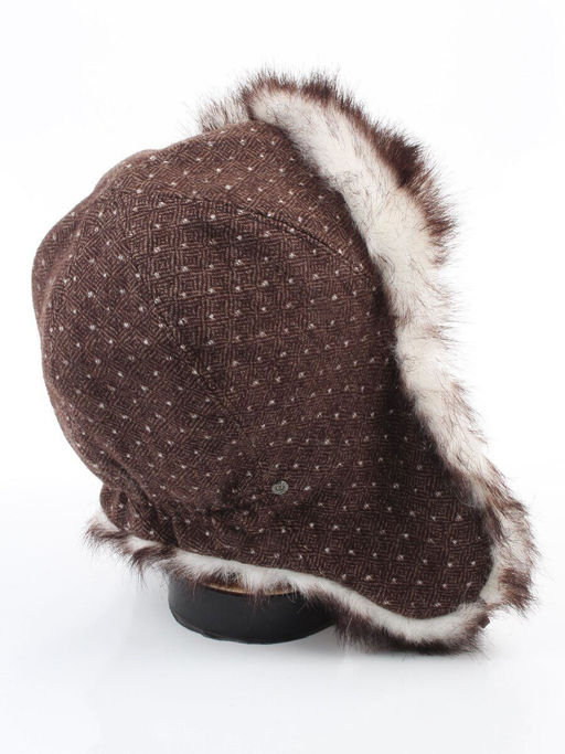 3436 BROWN Шапка-ушанка детская (100% шерсть, искусственный мех)