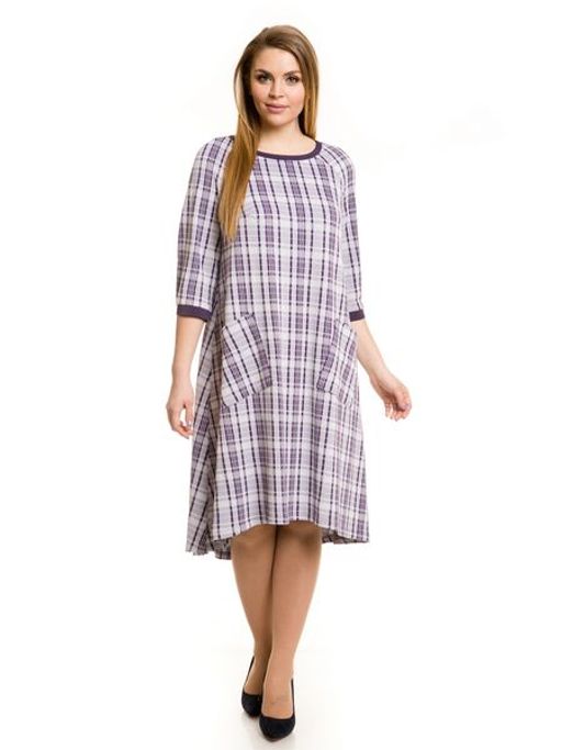 Платье 728 сиреневая клетка - Novita фото 5
