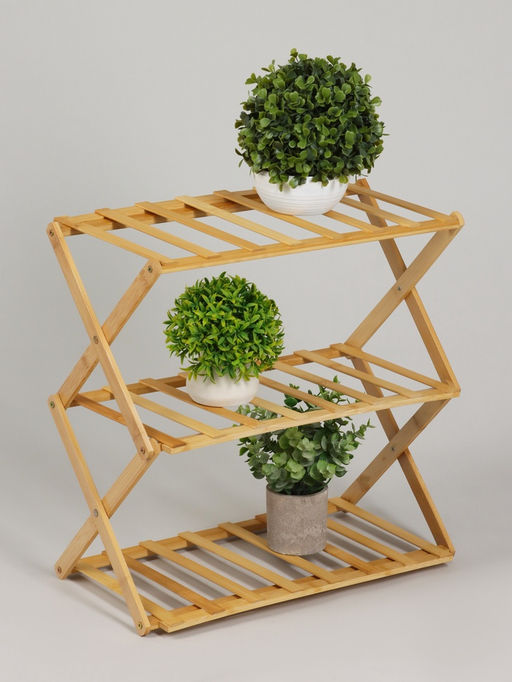 Подставка для цветов Greengo, 3 полки, 50×25×46 см, напольная, бамбук