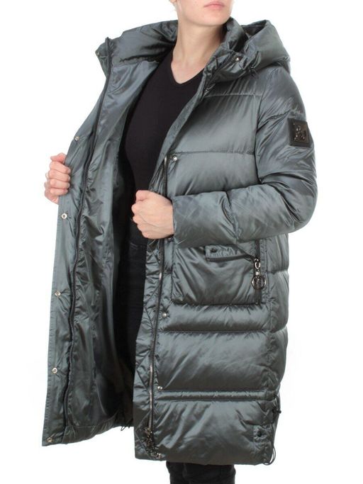 9106 AQUAMARINE Пальто зимнее женское FLOWEROVE (200 гр. холлофайбера) - Fashion фото 10