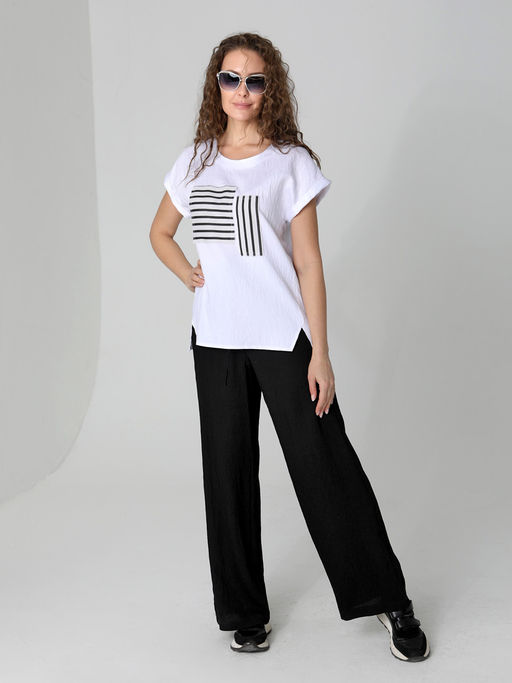 25232 Блуза белый/черный - Dizzyway фото 3