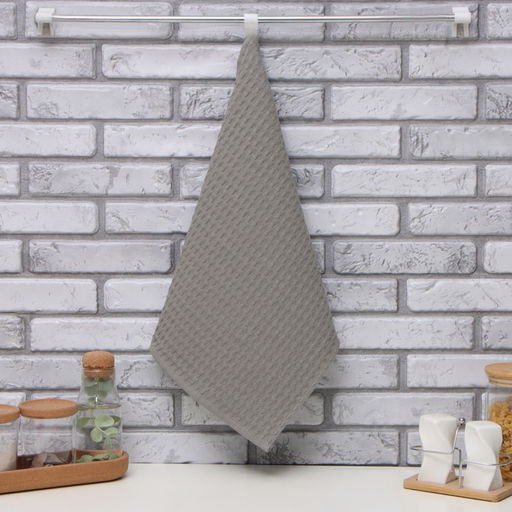 Полотенце Доляна цв. серый 35х60 см, 100% хл., крупная вафля 220 г/м2  фото 5