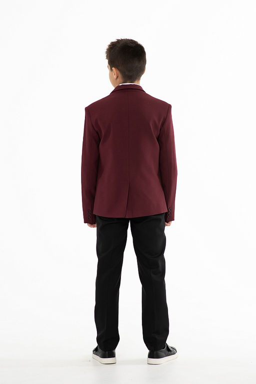 Бордовый пиджак школьный для мальчика Инфанта, модель 0501
