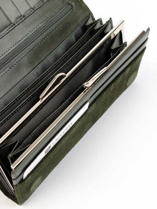 LACCOMA кошелек LA-1071-Z-темно-зеленый натуральная замша  фото 5