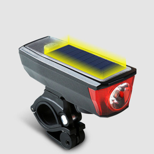 Фонарь передний COMIRON SUNPOWER корпус: ABS, IPX4; свет: T6, 350lm аккум: 2000 mAh USB сигнал 120Дб POWER BANK полная зарядка от солнца /уп 9/80/ - ГалеонТрейд фото 6