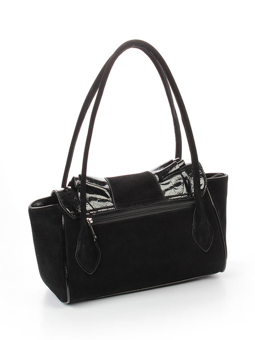 LACCOMA сумка Y2430-1-черный натуральная замша, натуральная кожа полиэстер  фото 4