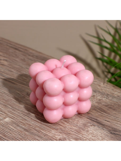 Свеча «Шарики 3 слоя», 6×6×6 см, соевый воск, МИКС