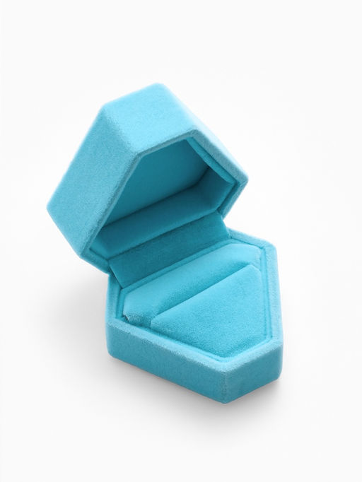 Футляр под серьги, кольцо Кристалл, бархатный, 6.5?6 см, голубой