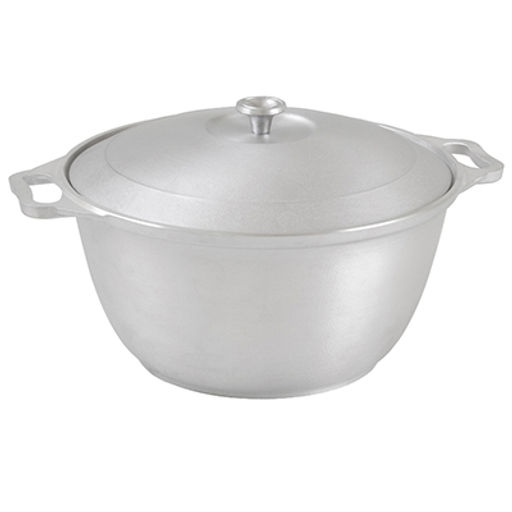 Кастрюля алюминиевая 4л, д32,5см, h14см, литая, металлическая жаропрочная крышка (Россия)