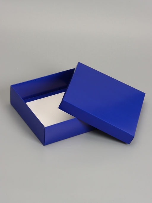 Цена за 5 шт. Коробка складная, крышка-дно, синяя, 20×20×6 см