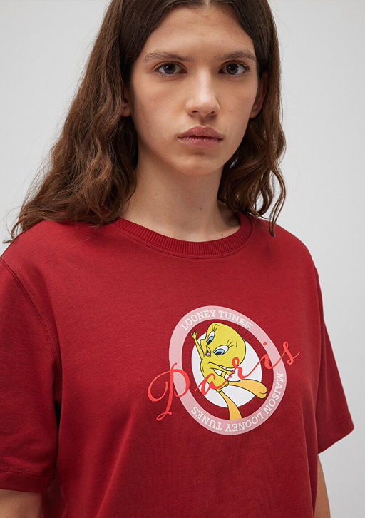 Tweety Bask?l? K?rm?z? Tisort - Mavi фото 5