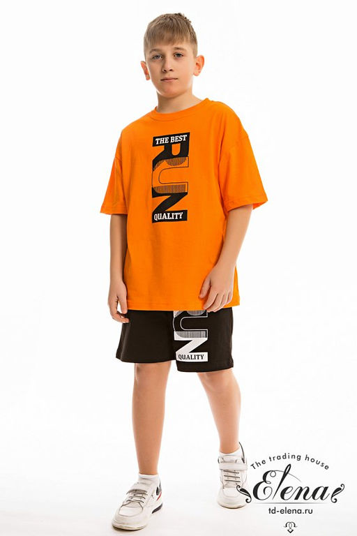 Костюм (футболка+шорты) М223025Па Оранжевый - Елена фото 3