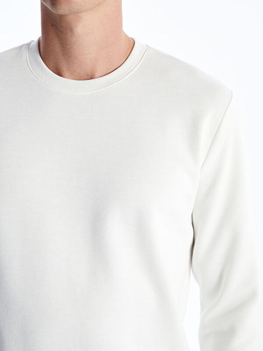 Bisiklet Yaka Uzun Kollu Erkek Sweatshirt