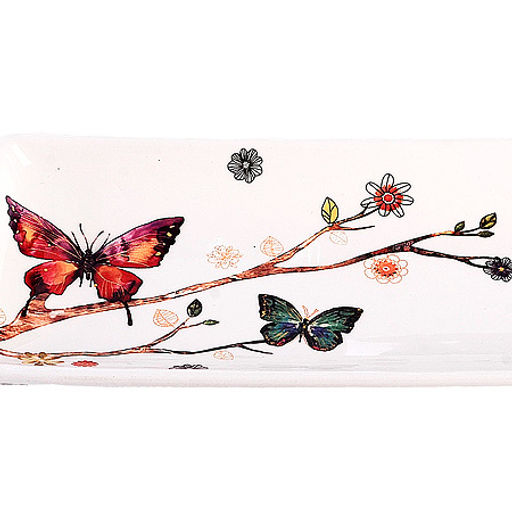 60135 Блюдо сервировочное 28х10,6х3см Бабочки в саду доломит LR (х24) - Mayer&boch фото 2