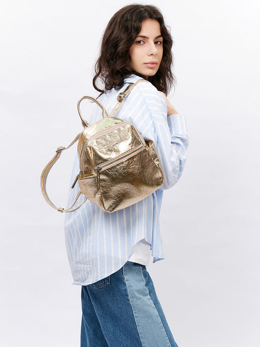 LACCOMA рюкзак Жизель-золотистый эко кожа хлопок
