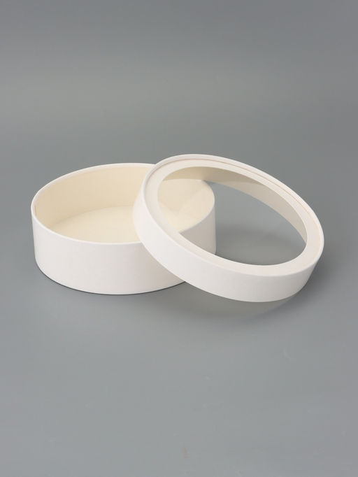 Набор круглых подарочных коробок с окном, завальцованные, белые, 8 шт., 18×6 см