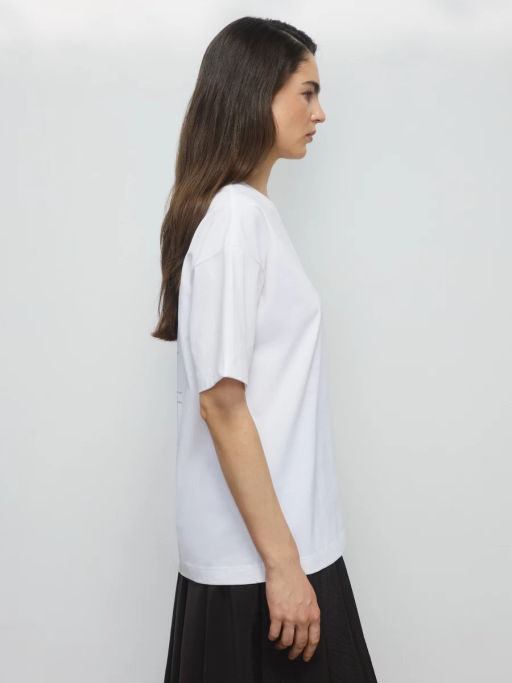 Футболка из хлопка с принтом / Zarina фото 6