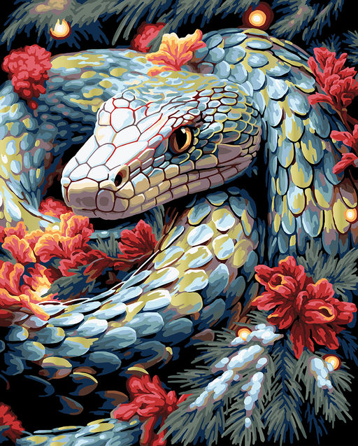 ФРЕЯ PNB/PLDD-259 Набор для раскрашивания по номерам ( со светодиодами ) 50 х 40 см Волшебная змея