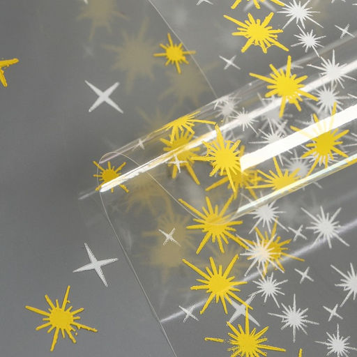 Пленка для цветов «Искра» жёлтый+белый 0.7×8.2 м, 40 мкм