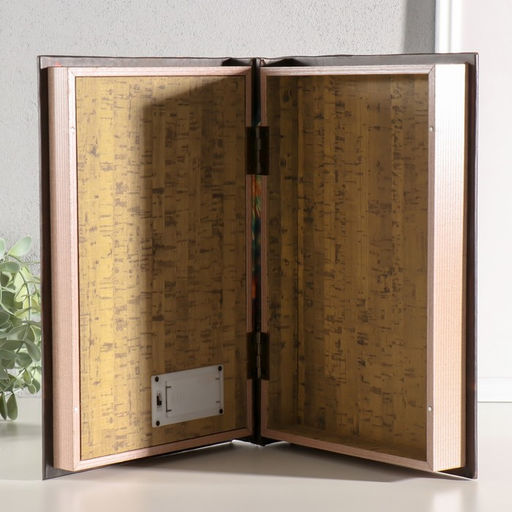 Шкатулка - книга световая «Поезд в туннеле», дерево, искусственная кожа, 28×19×6 см