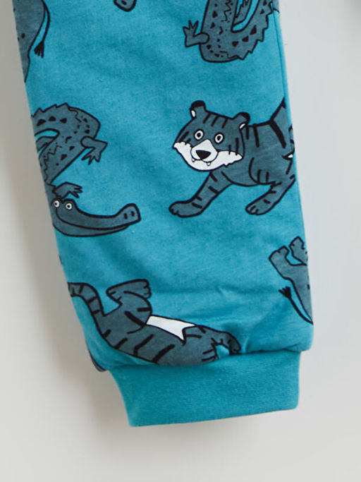 Bask?l? Erkek Bebek Uyku Tulumu