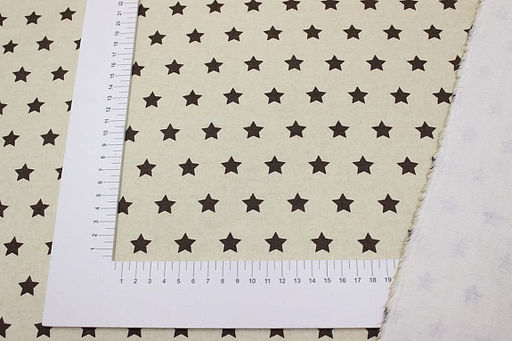 Фланель Темно-коричневые звездочки на св.телесно-желтом, ш.1.5м, хлопок-100%, 150гр/м.кв - Купава фото 3