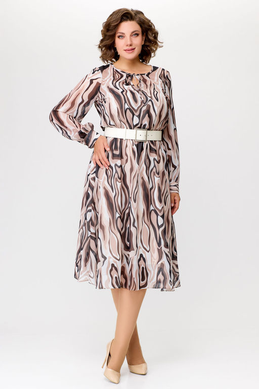 Платье Swallow 770.2 полоска молочная+серая - Mira fashion фото 10