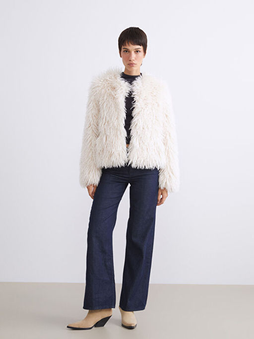 Bisiklet Yaka Kad?n K?rk Mont