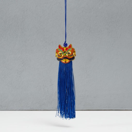Подвеска текстиль, пластик Китайский лев, синяя, 2414 см